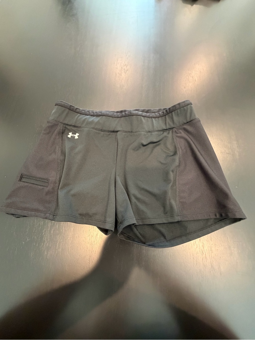 Under Armour Black Women's Mesh-Panel Athletic Shorts